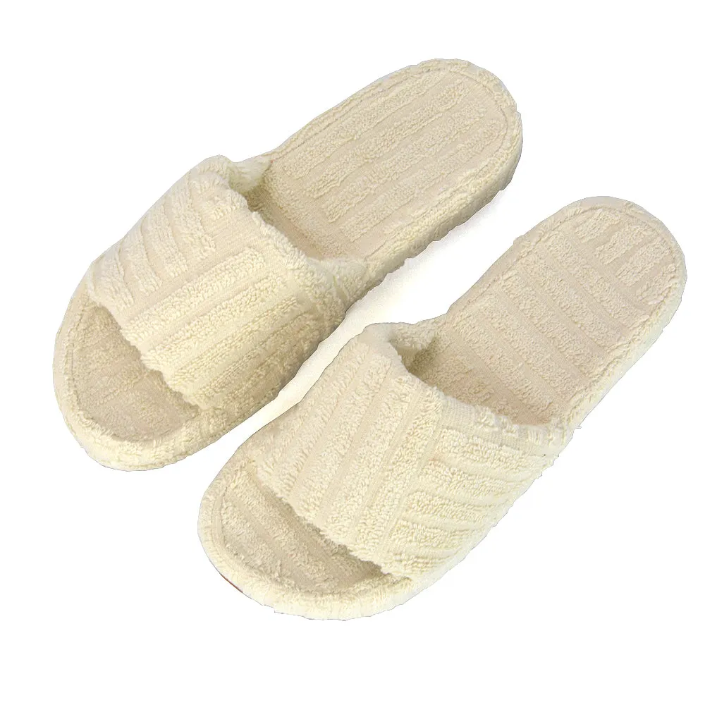 Darla Terry Towelling Sliders Beach Platform Flat Sandals Slippers In Orange