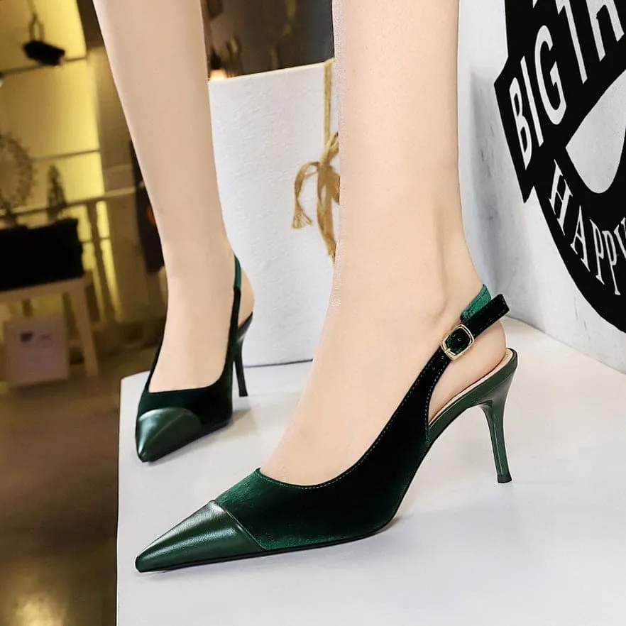 Women's Thick Suede High Heel Shoes
